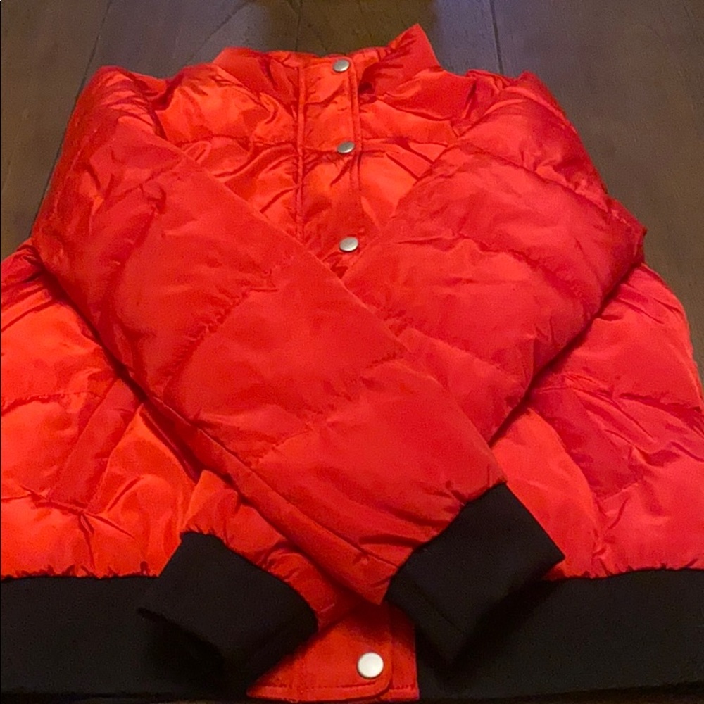Red bomber jacket